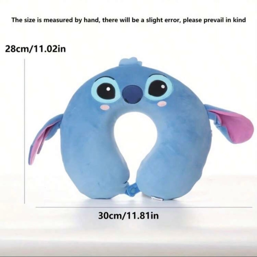 名創優品 正版 星際寶貝STITCH史迪奇 3D立體耳朵記憶海綿U型枕 旅行午睡護頸枕-規格圖10
