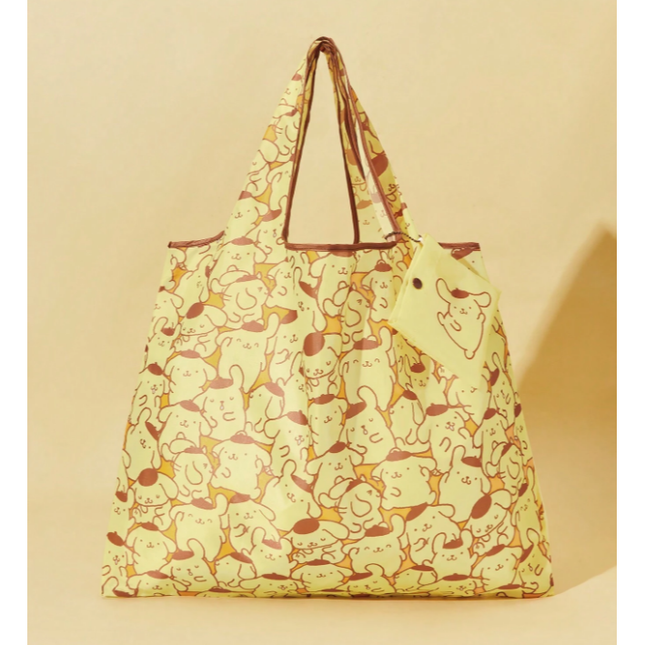 正版聯名 三麗鷗 HELLO KITTY 家族 布丁狗 卡通圖案可折疊購物袋 可重複使用手提袋-規格圖11