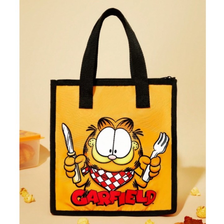 正版聯名 GARFIELD加菲貓 卡通圖案620ml大容量陶瓷泡麵碗(附筷子)+贈手提便當袋-細節圖5