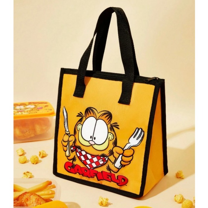 正版聯名 GARFIELD加菲貓 卡通圖案620ml大容量陶瓷泡麵碗(附筷子)+贈手提便當袋-細節圖6