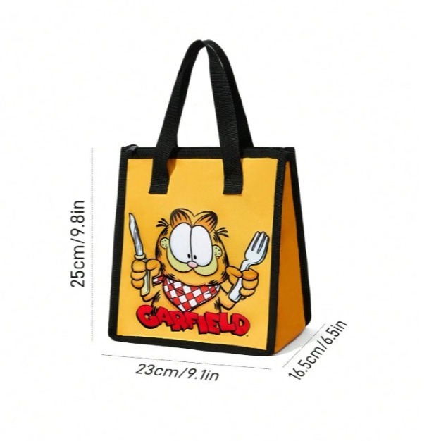 正版聯名 GARFIELD加菲貓 卡通圖案620ml大容量陶瓷泡麵碗(附筷子)+贈手提便當袋-細節圖8