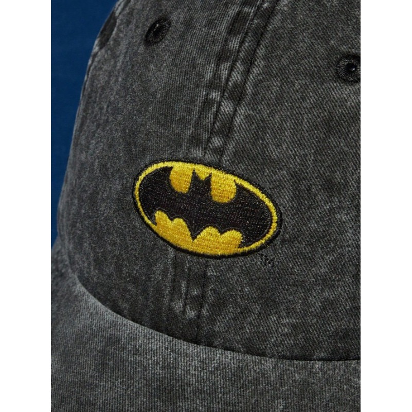 正版聯名 BATMAN蝙蝠俠 超級英雄時尚黑灰色青少年棒球帽-細節圖4