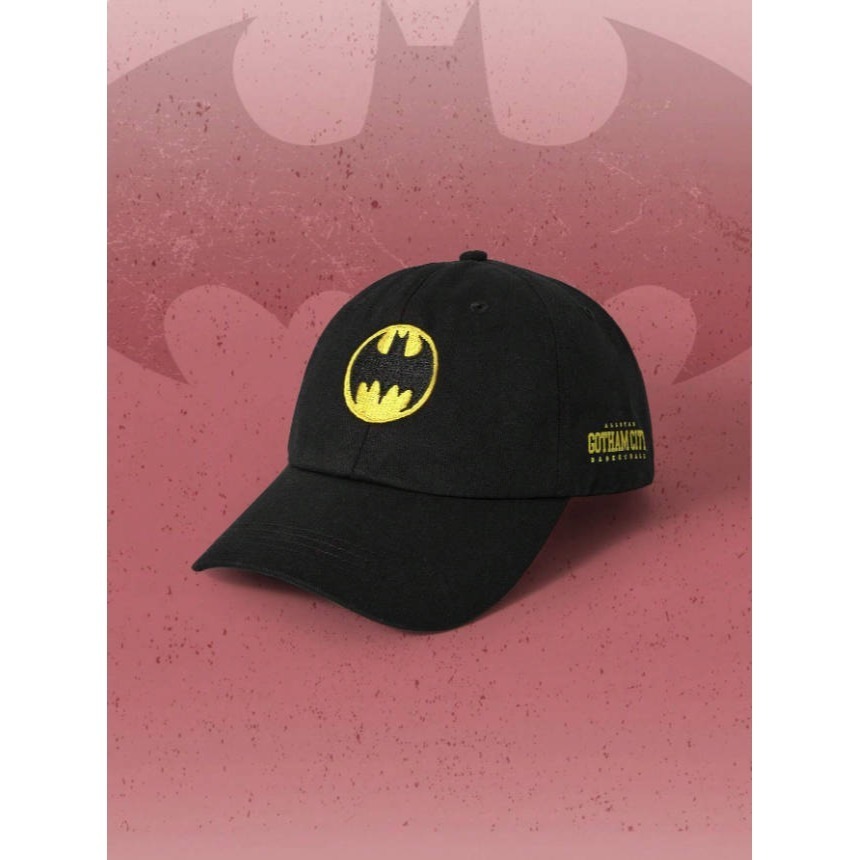 正版聯名 BATMAN蝙蝠俠 超級英雄時尚黑灰色青少年棒球帽-規格圖9