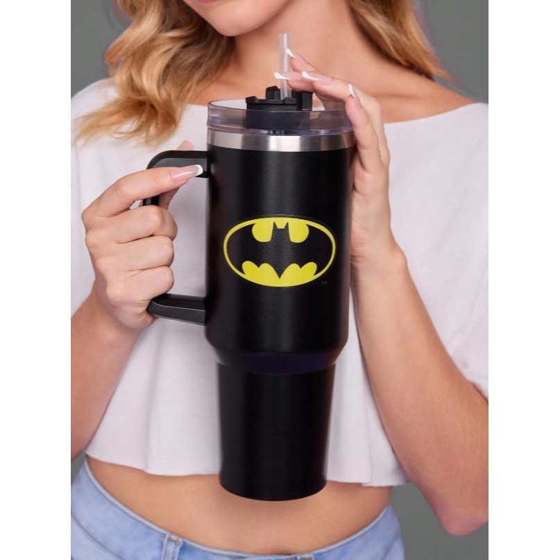正版聯名 BATMAN蝙蝠俠 超級英雄1200ml帶手柄防漏不鏽鋼保溫杯-細節圖2
