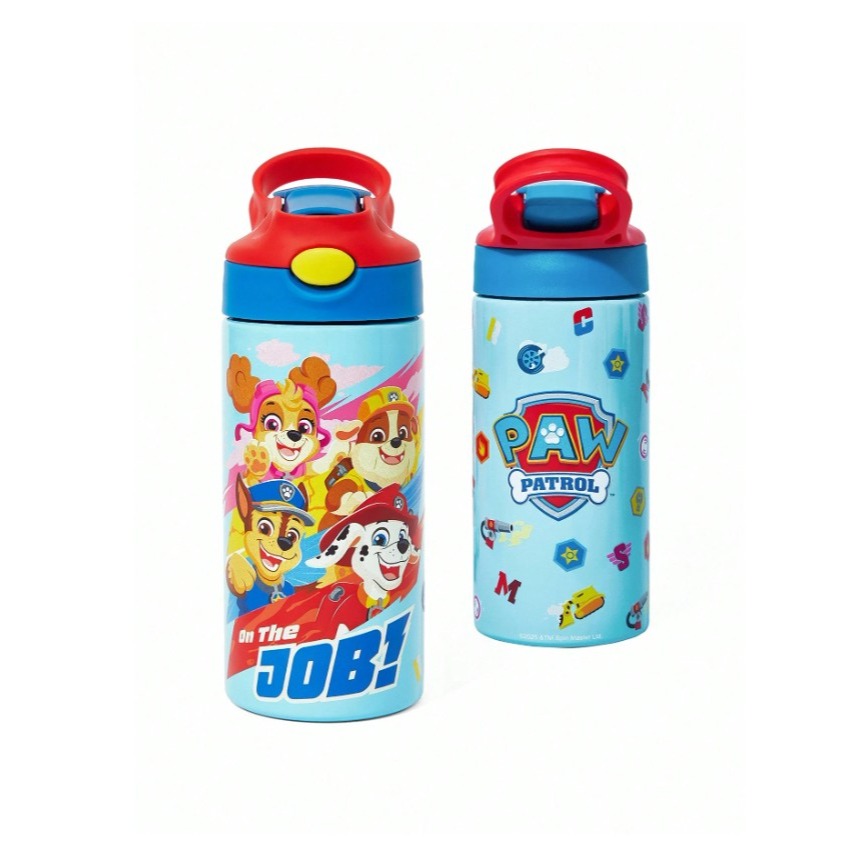 正版聯名 汪汪隊 PAW Patrol 500ml不銹鋼卡通圖案不鏽鋼保溫杯 附蓋防漏矽膠吸管-細節圖7