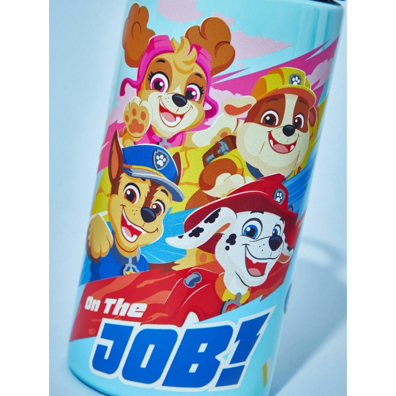 正版聯名 汪汪隊 PAW Patrol 500ml不銹鋼卡通圖案不鏽鋼保溫杯 附蓋防漏矽膠吸管-細節圖9