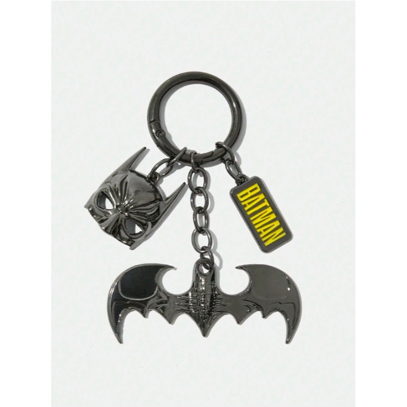 正版聯名 BATMAN蝙蝠俠 英雄面具和蝙蝠腳色金屬吊飾 鑰匙圈-細節圖2