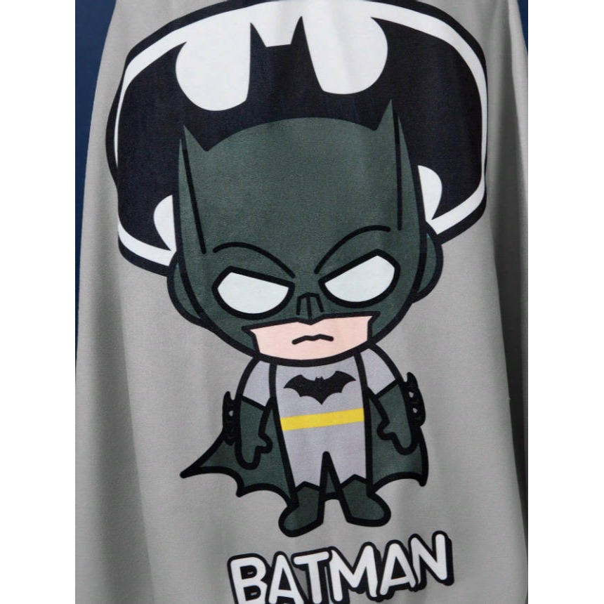 正版聯名 BATMAN蝙蝠俠 超級英雄可愛卡通英雄灰色連帽浴巾，超強吸水-細節圖5