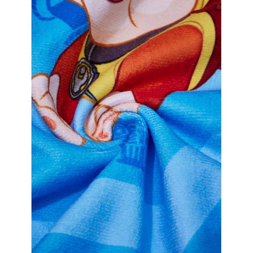 正版聯名 汪汪隊 PAW Patrol 卡通圖案兒童連帽浴巾-細節圖9
