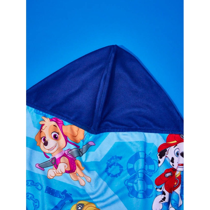 正版聯名 汪汪隊 PAW Patrol 卡通圖案兒童連帽浴巾-細節圖10