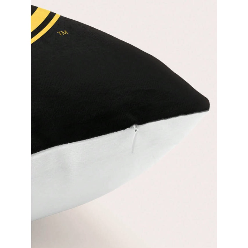 正版聯名 BATMAN蝙蝠俠 超級英雄蝙蝠圖案毛絨抱枕套(不含枕芯)-細節圖5