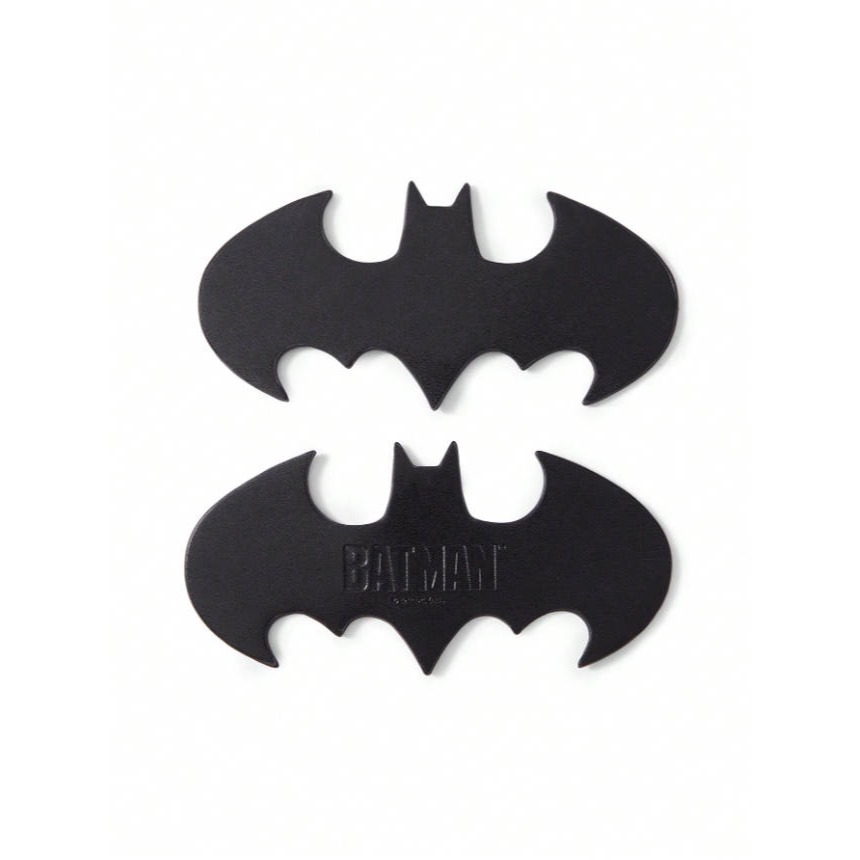正版聯名 BATMAN蝙蝠俠 超級英雄黑色PU皮革耐熱杯墊餐墊-細節圖5