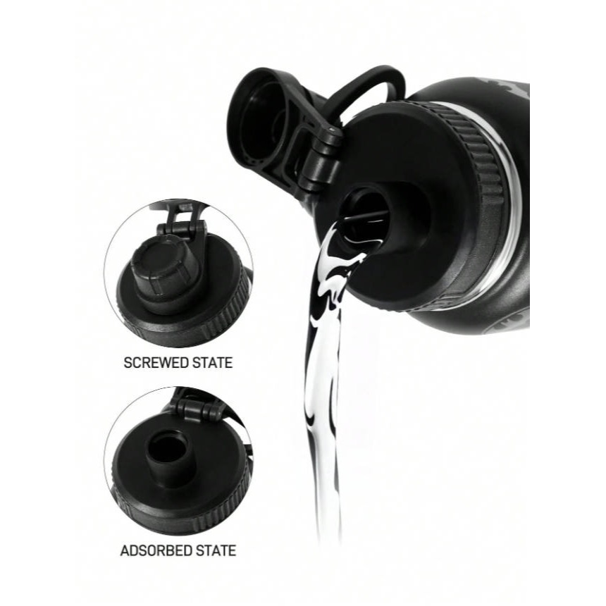 正版聯名 BATMAN蝙蝠俠 超級英雄蝙蝠圖案黑色700ml不鏽鋼保溫杯 帶手柄運動水壺-細節圖6