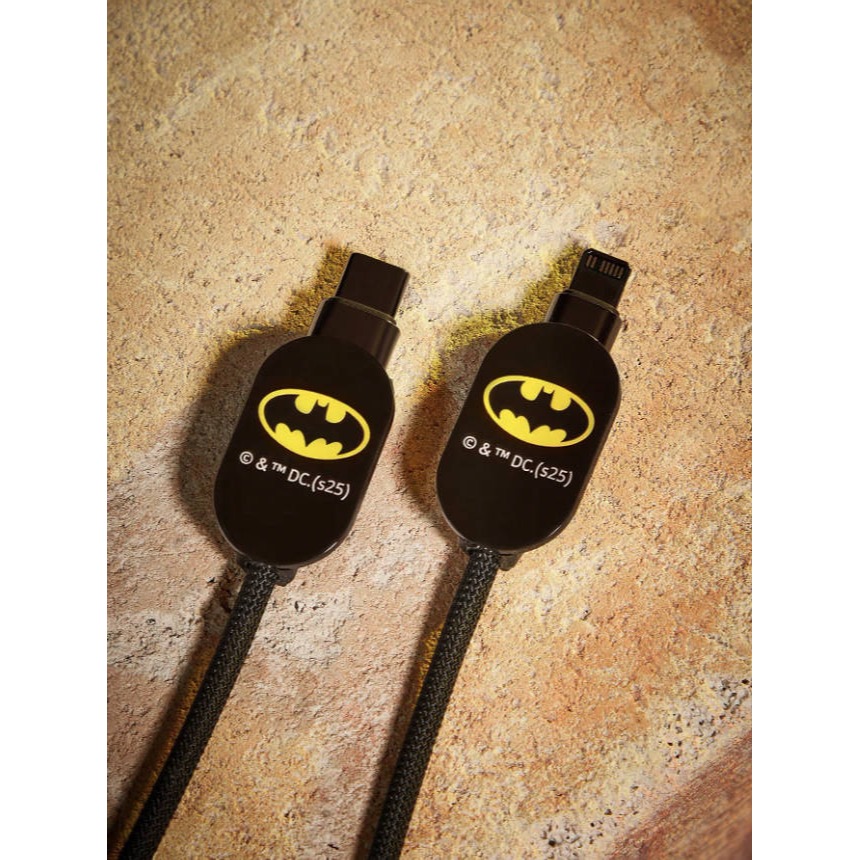 正版聯名 BATMAN蝙蝠俠 超級英雄蝙蝠圖案黑色充電線保護套 充電線整理收納 線套-細節圖4