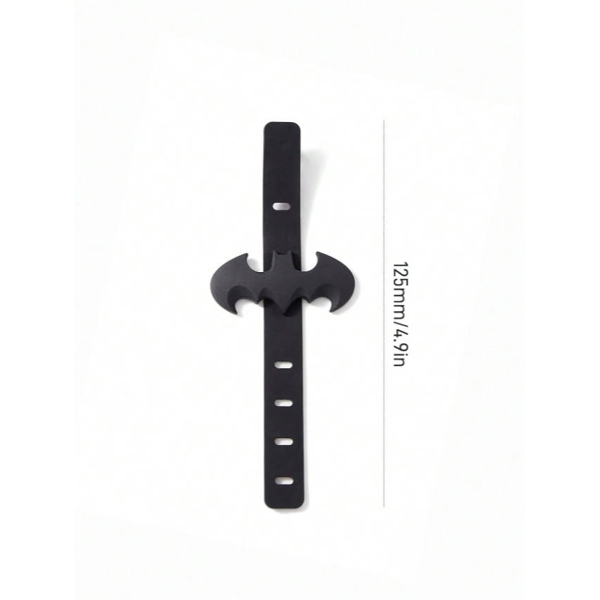 正版聯名 BATMAN蝙蝠俠 超級英雄蝙蝠圖案黑色充電線保護套 充電線整理收納 線套-細節圖11