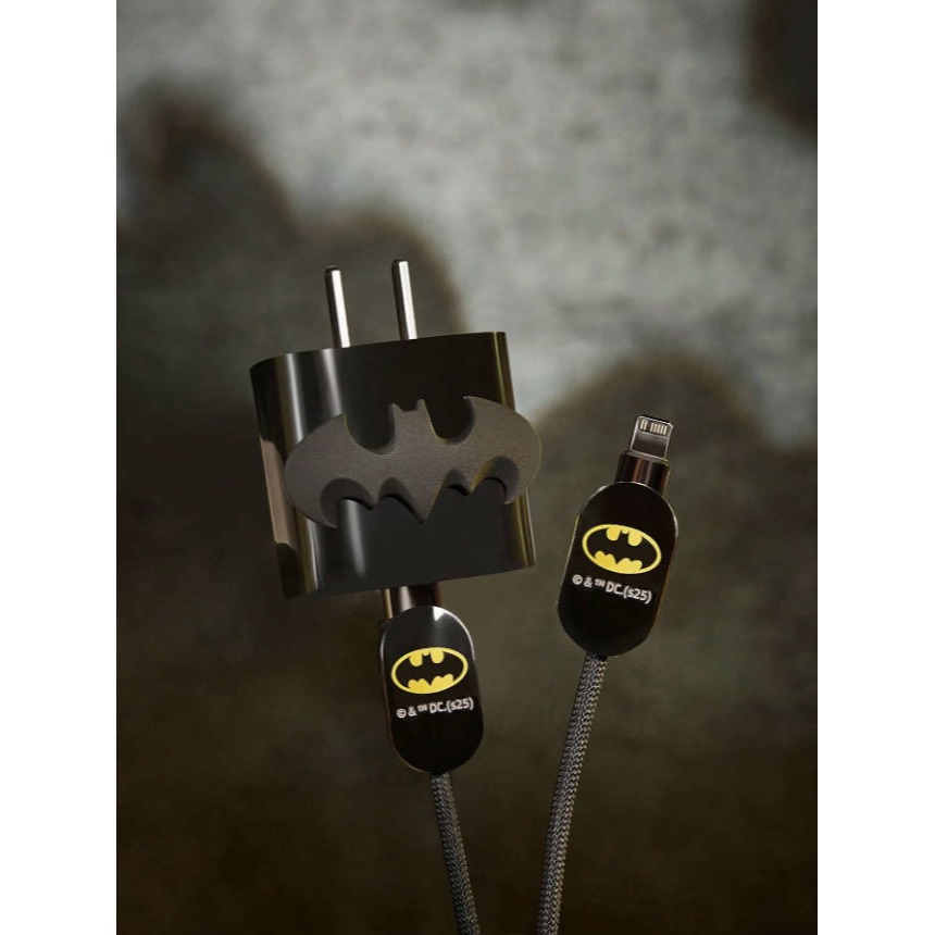 正版聯名 BATMAN蝙蝠俠 超級英雄蝙蝠圖案黑色充電線保護套 充電線整理收納 線套-規格圖11