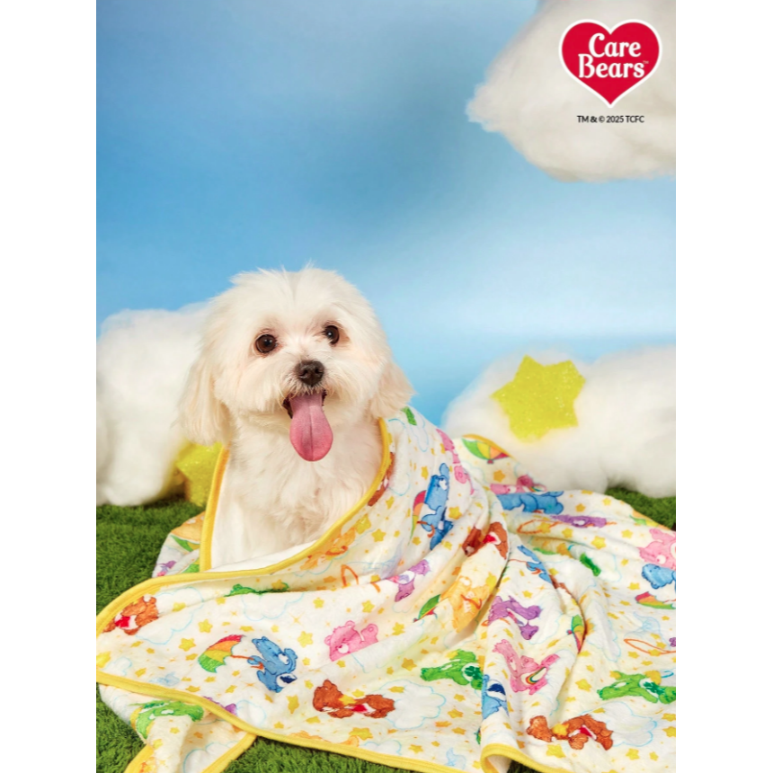 正版聯名 彩虹熊Care Bears 熊熊圖案印花毛絨保暖四季通用貓狗毯 寵物毯 寵物棉被 寵物墊 寵物毛毯-細節圖2