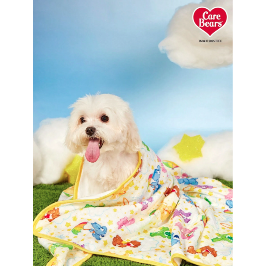正版聯名 彩虹熊Care Bears 熊熊圖案印花毛絨保暖四季通用貓狗毯 寵物毯 寵物棉被 寵物墊 寵物毛毯-細節圖5