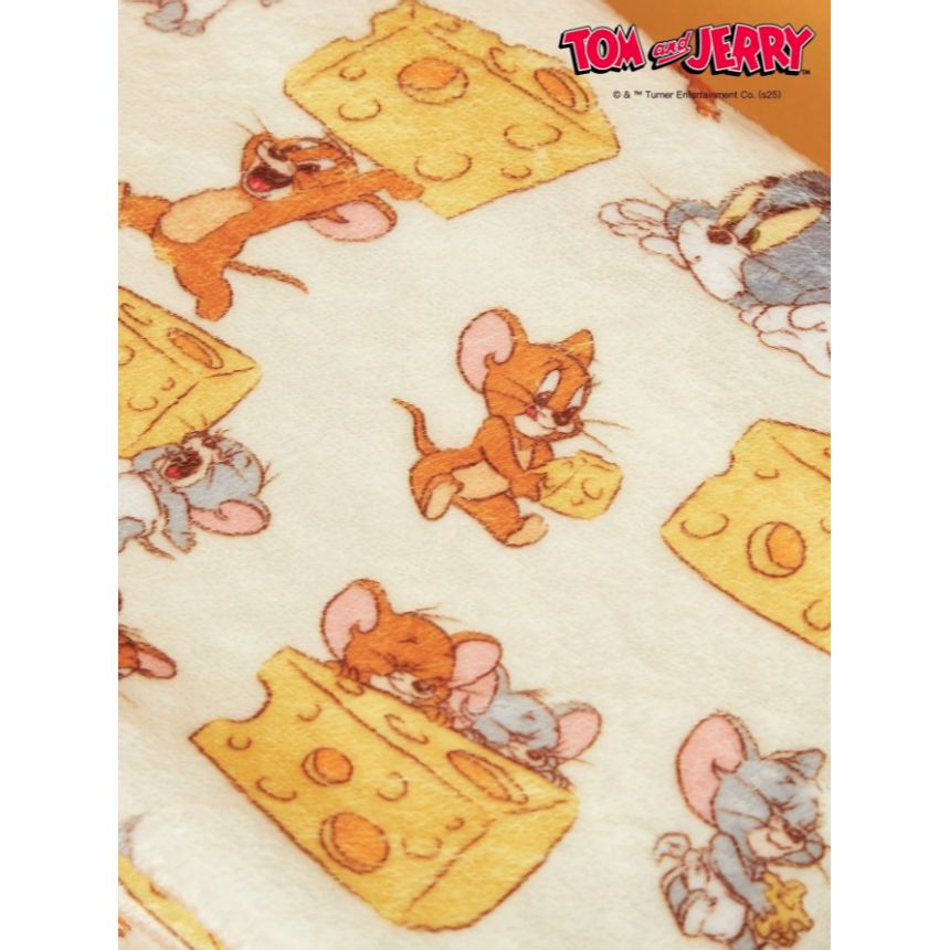 正版聯名 TOM&JERRY湯姆貓和傑利鼠印花毛絨保暖四季通用貓狗毯 寵物毯 寵物棉被 寵物墊 寵物毛毯-細節圖3