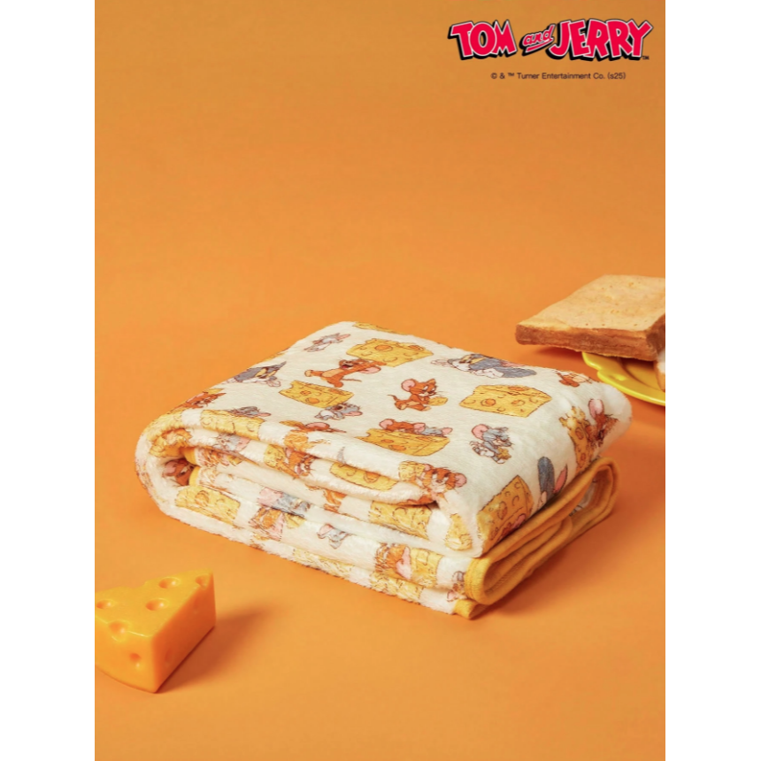 正版聯名 TOM&JERRY湯姆貓和傑利鼠印花毛絨保暖四季通用貓狗毯 寵物毯 寵物棉被 寵物墊 寵物毛毯-細節圖8