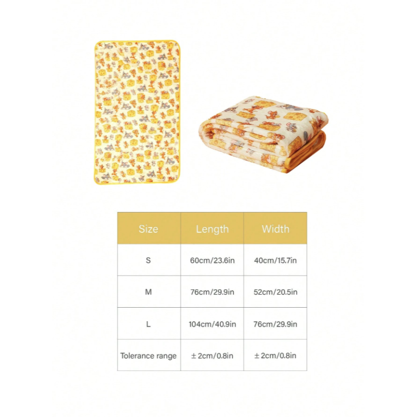 正版聯名 TOM&JERRY湯姆貓和傑利鼠印花毛絨保暖四季通用貓狗毯 寵物毯 寵物棉被 寵物墊 寵物毛毯-細節圖9