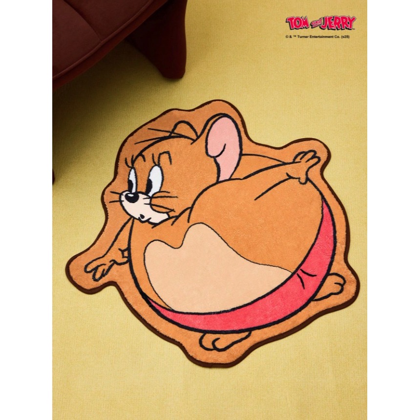 正版聯名 TOM&JERRY湯姆貓和傑利鼠 老鼠卡通柔軟毛絨地墊 地毯裝飾-細節圖2