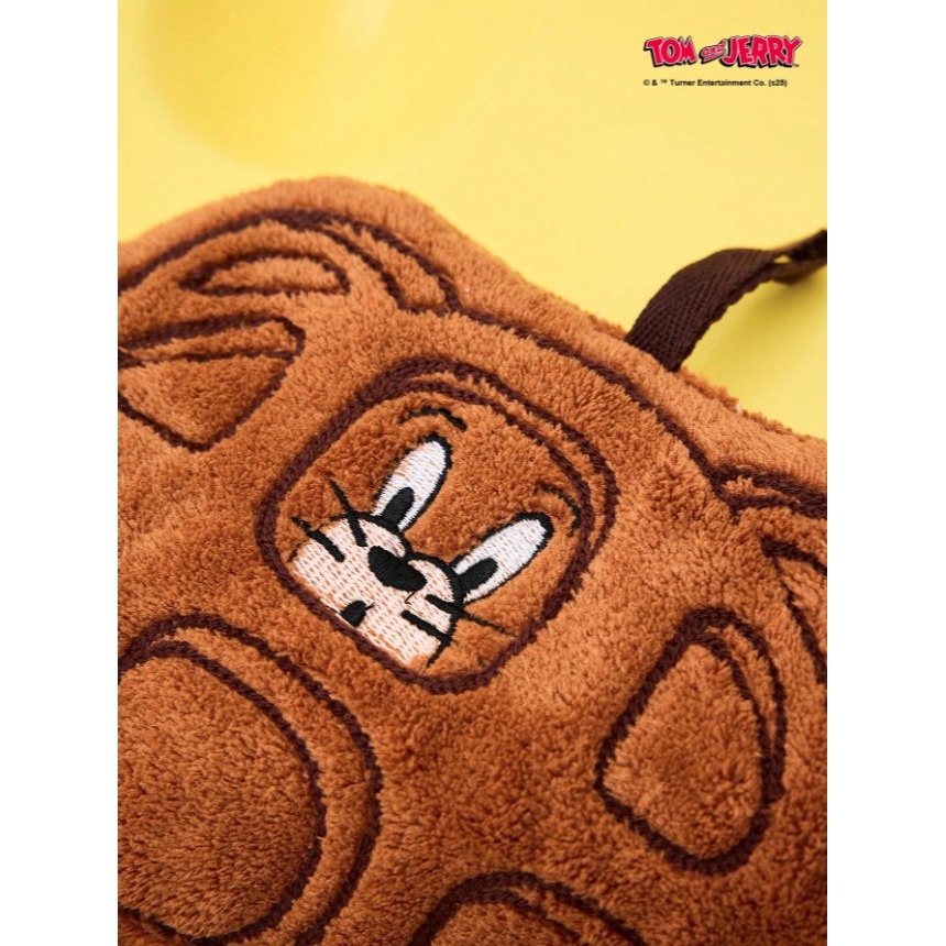 正版聯名 TOM&JERRY湯姆貓和傑利鼠 老鼠卡通華夫餅乾燥性趣味擦手巾 珊瑚絨掛飾手巾毛巾-細節圖6