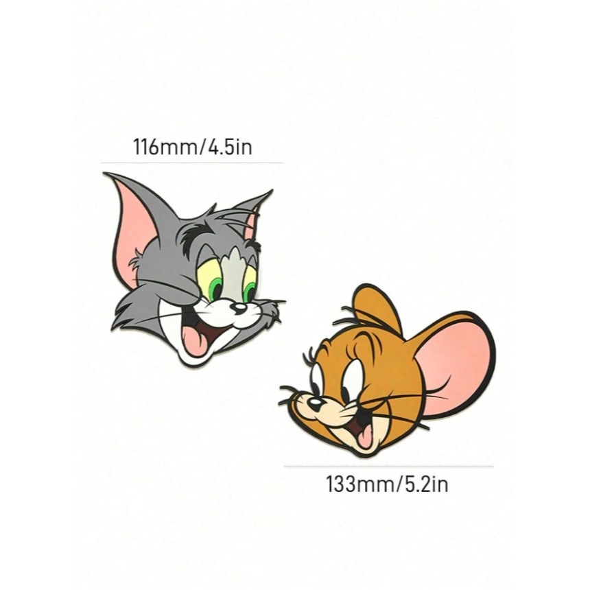 正版聯名 TOM&JERRY湯姆貓和傑利鼠 2入組卡通圖案冰箱貼 冰箱磁體裝飾-細節圖7