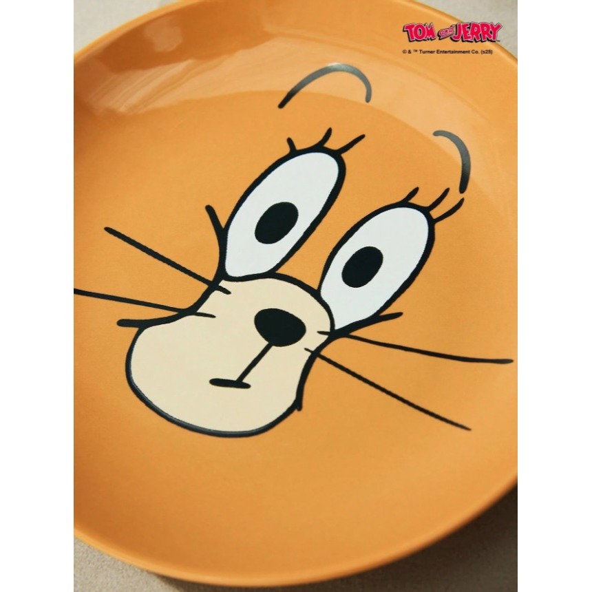 正版聯名 TOM&JERRY湯姆貓和傑利鼠 可愛圓形陶瓷食品級餐盤 陶瓷盤 點心盤 水果盤 盤子-細節圖7