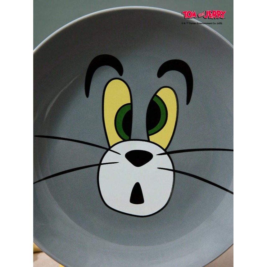 正版聯名 TOM&JERRY湯姆貓和傑利鼠 可愛圓形陶瓷食品級餐盤 陶瓷盤 點心盤 水果盤 盤子-細節圖8