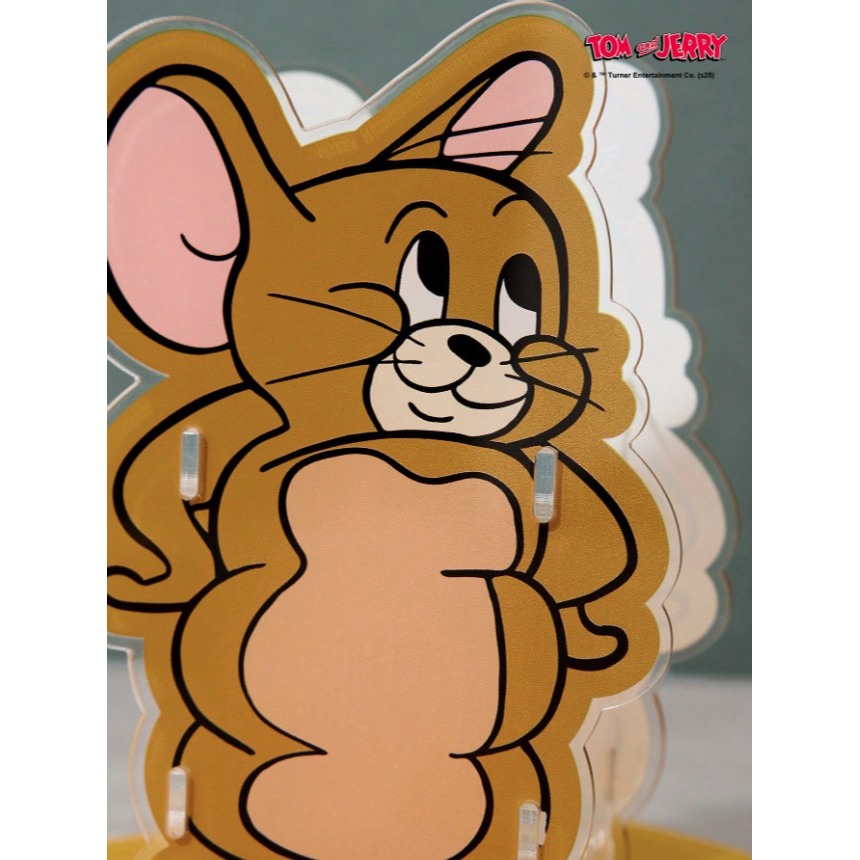正版聯名 TOM&JERRY湯姆貓和傑利鼠 可愛壓克力造型文具收納盒 鉛筆收納盒 筆筒 桌面收納-細節圖6