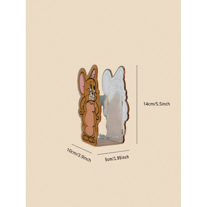 正版聯名 TOM&JERRY湯姆貓和傑利鼠 可愛壓克力造型文具收納盒 鉛筆收納盒 筆筒 桌面收納-細節圖10