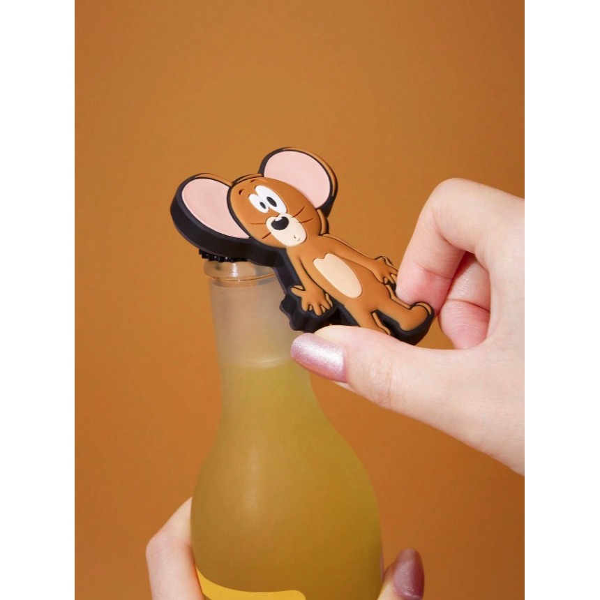 正版聯名 TOM&JERRY湯姆貓和傑利鼠 2入組可愛趣味冰箱貼易開罐 冰箱裝飾開瓶器-細節圖2