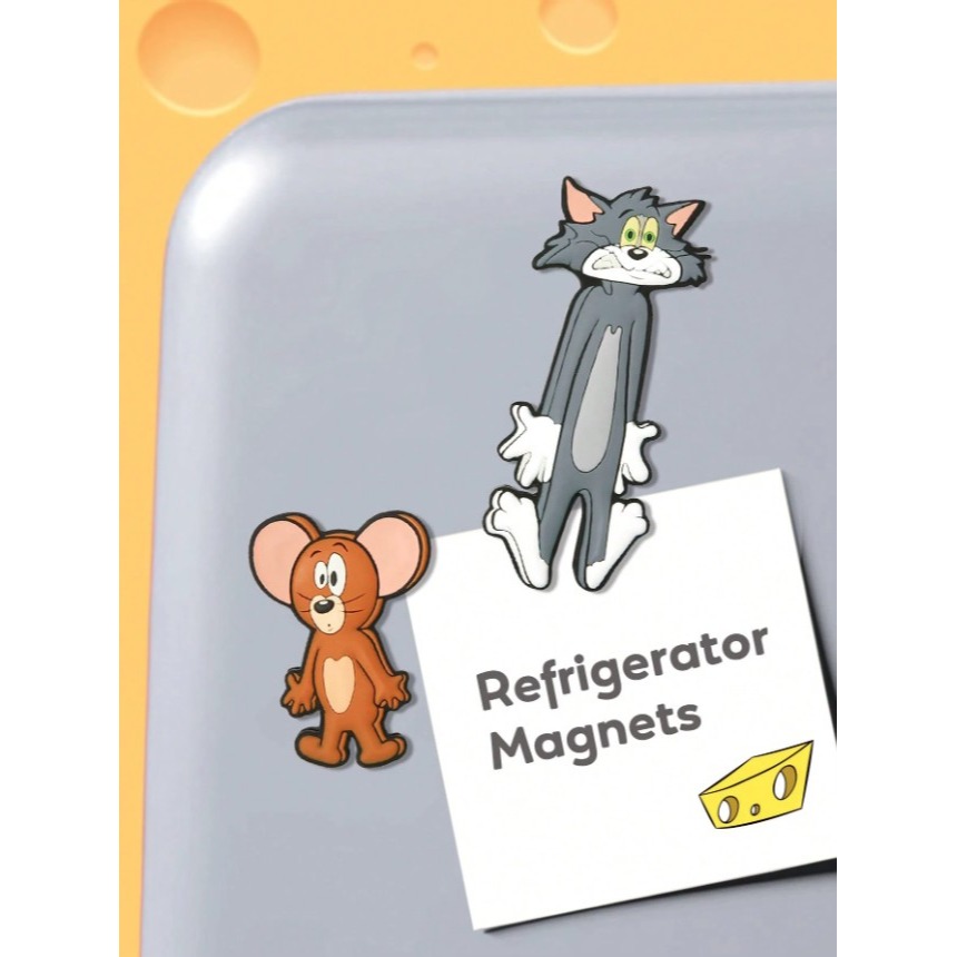 正版聯名 TOM&JERRY湯姆貓和傑利鼠 2入組可愛趣味冰箱貼易開罐 冰箱裝飾開瓶器-細節圖3