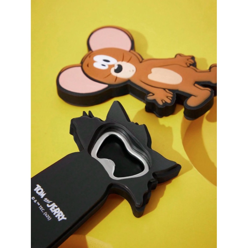 正版聯名 TOM&JERRY湯姆貓和傑利鼠 2入組可愛趣味冰箱貼易開罐 冰箱裝飾開瓶器-細節圖4