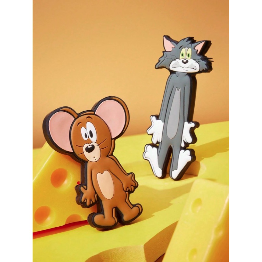 正版聯名 TOM&JERRY湯姆貓和傑利鼠 2入組可愛趣味冰箱貼易開罐 冰箱裝飾開瓶器-細節圖5