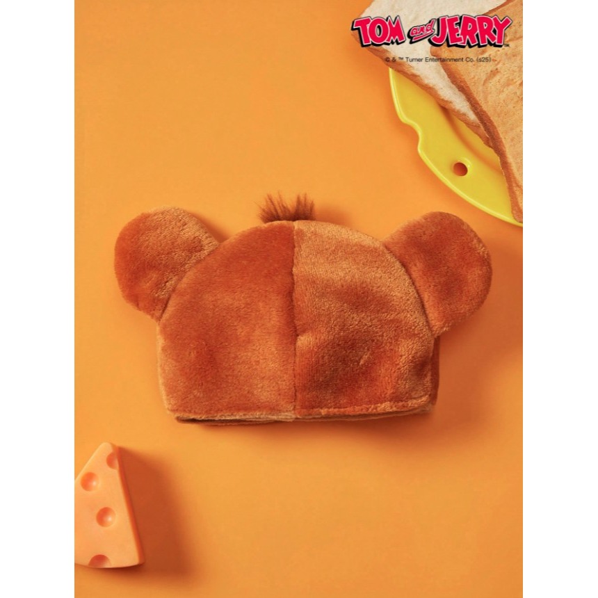 正版聯名 TOM&JERRY湯姆貓和傑利鼠 可愛老鼠寵物帽 加厚保暖款髮飾毛帽 寵物頭套 寵物造型-細節圖5