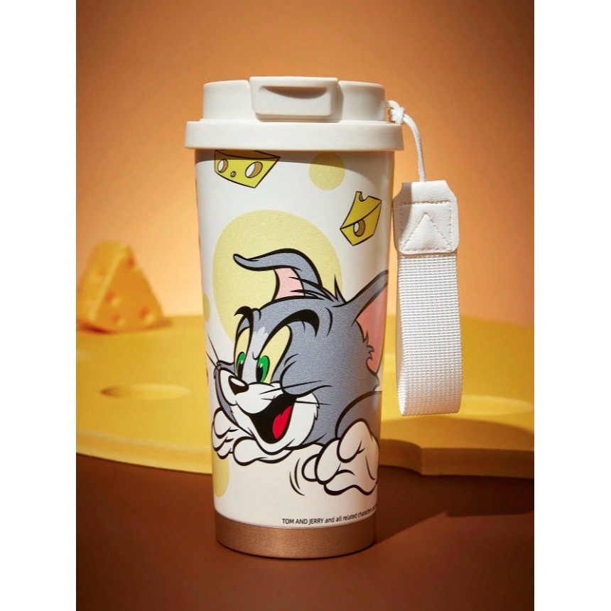 正版聯名 TOM&JERRY湯姆貓和傑利鼠  316不鏽鋼真空隔熱保溫杯500ml-細節圖3