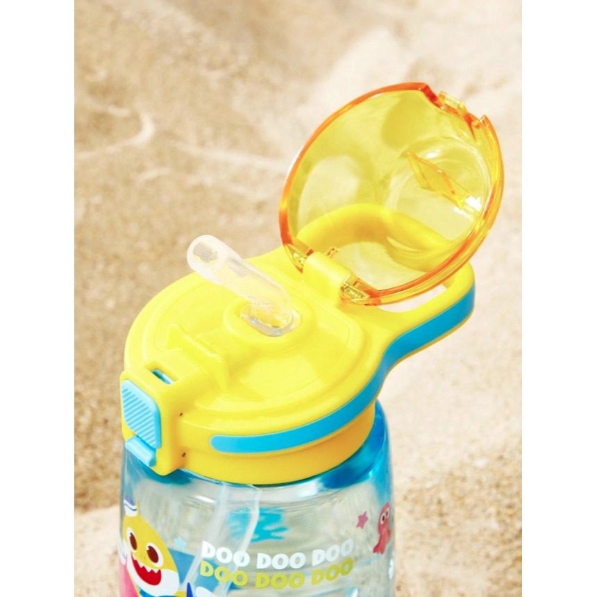 正版聯名 鯊魚寶寶 BABY SHARK 500ml兒童水壺Tritan材質 防漏矽膠彈出式吸管冷水壺 不含BPA-細節圖7