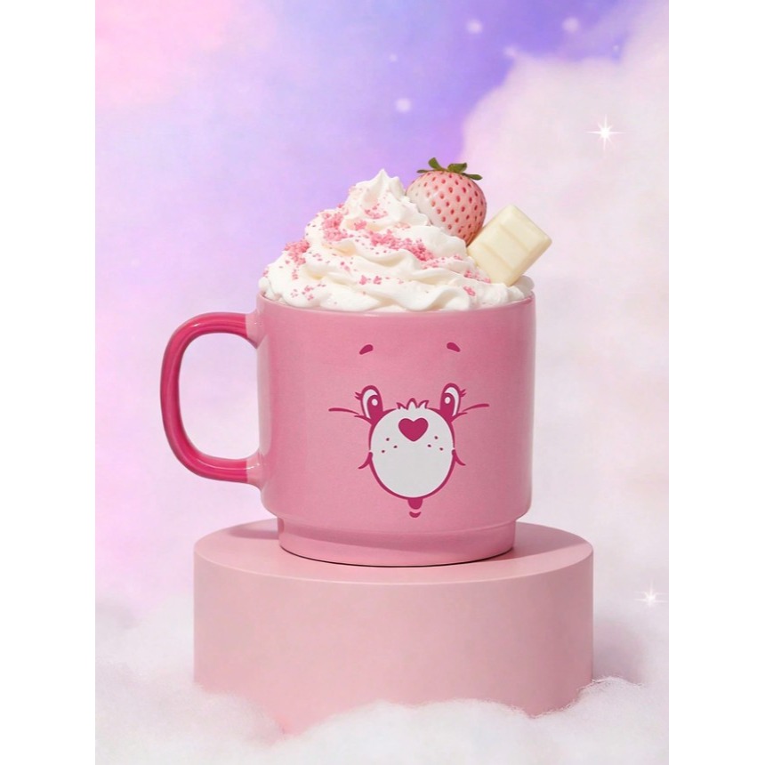 正版聯名 彩虹熊Care Bears 卡通熊圖案陶瓷杯 430ml耐熱馬克杯(可疊放)-細節圖2