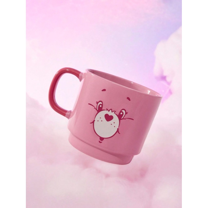正版聯名 彩虹熊Care Bears 卡通熊圖案陶瓷杯 430ml耐熱馬克杯(可疊放)-細節圖3