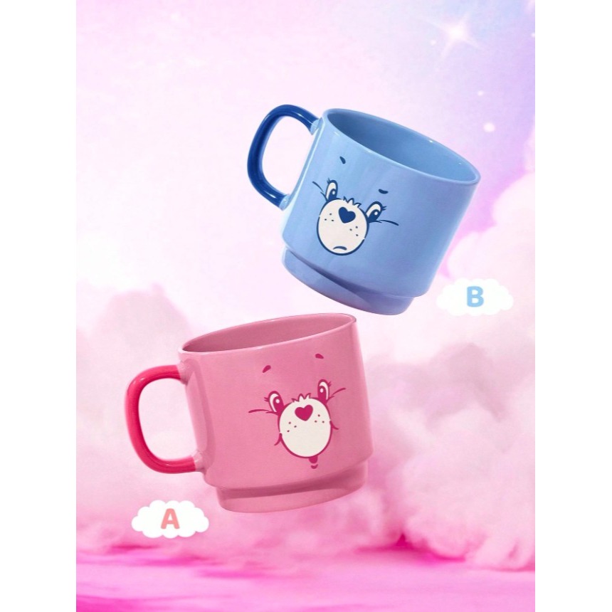 正版聯名 彩虹熊Care Bears 卡通熊圖案陶瓷杯 430ml耐熱馬克杯(可疊放)-細節圖8