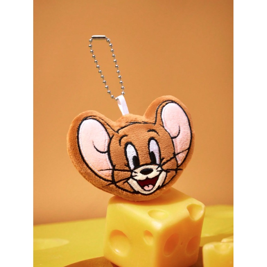 正版聯名 TOM&JERRY湯姆貓和傑利鼠  可愛3D絨毛鑰匙圈 包包吊墜-規格圖6