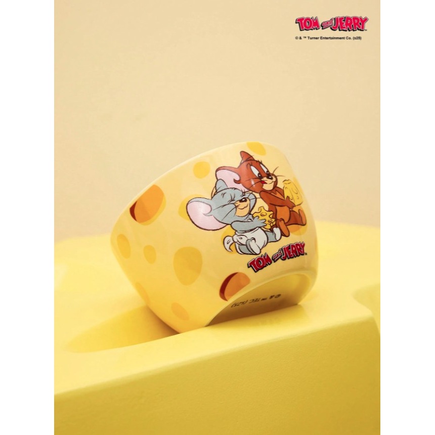 正版聯名 TOM&JERRY湯姆貓和傑利鼠  家用可愛4.5吋陶瓷飯碗 卡通甜品造型碗-細節圖2