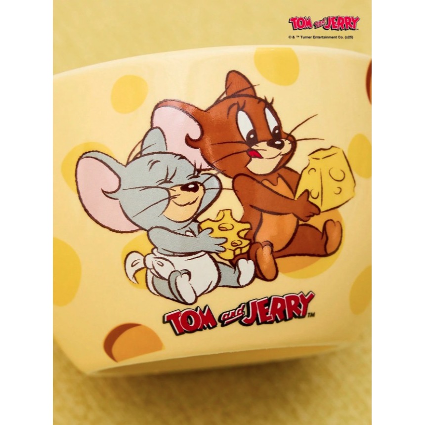 正版聯名 TOM&JERRY湯姆貓和傑利鼠  家用可愛4.5吋陶瓷飯碗 卡通甜品造型碗-細節圖3