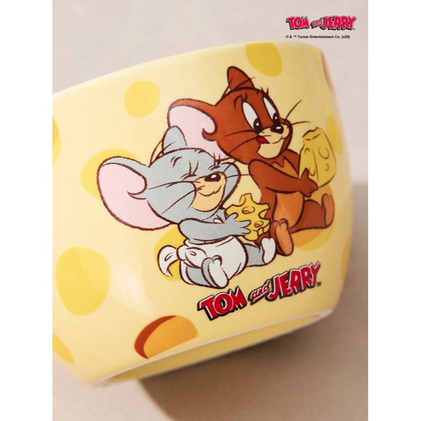 正版聯名 TOM&JERRY湯姆貓和傑利鼠  家用可愛4.5吋陶瓷飯碗 卡通甜品造型碗-細節圖6