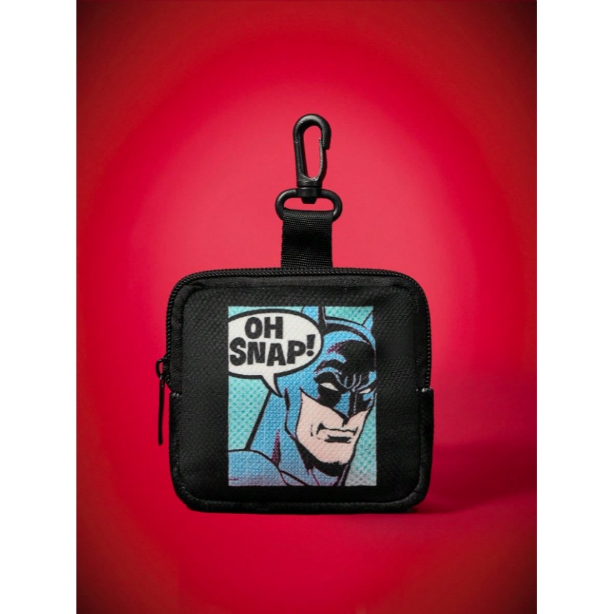 正版聯名 BATMAN蝙蝠俠 超級英雄人物與字母圖案便攜零錢包 吊飾-細節圖2