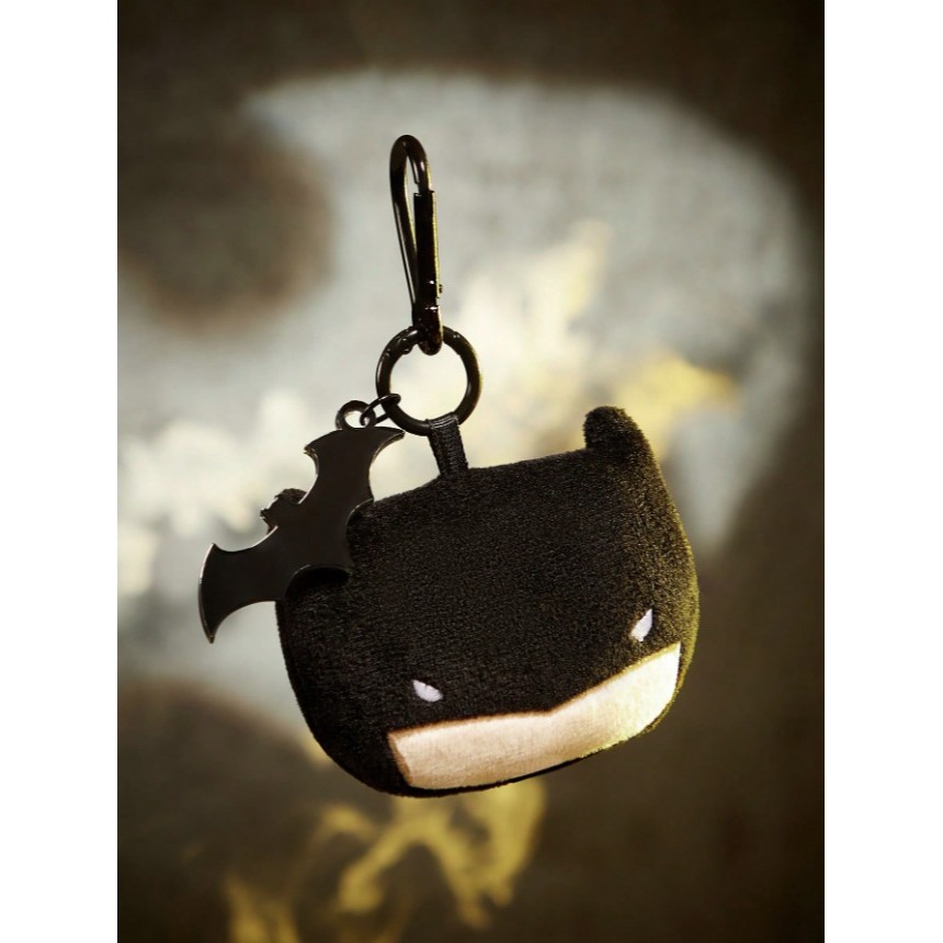 正版聯名 BATMAN蝙蝠俠 超級英雄毛絨Q版大頭吊飾 鑰匙扣 包包吊飾-細節圖2