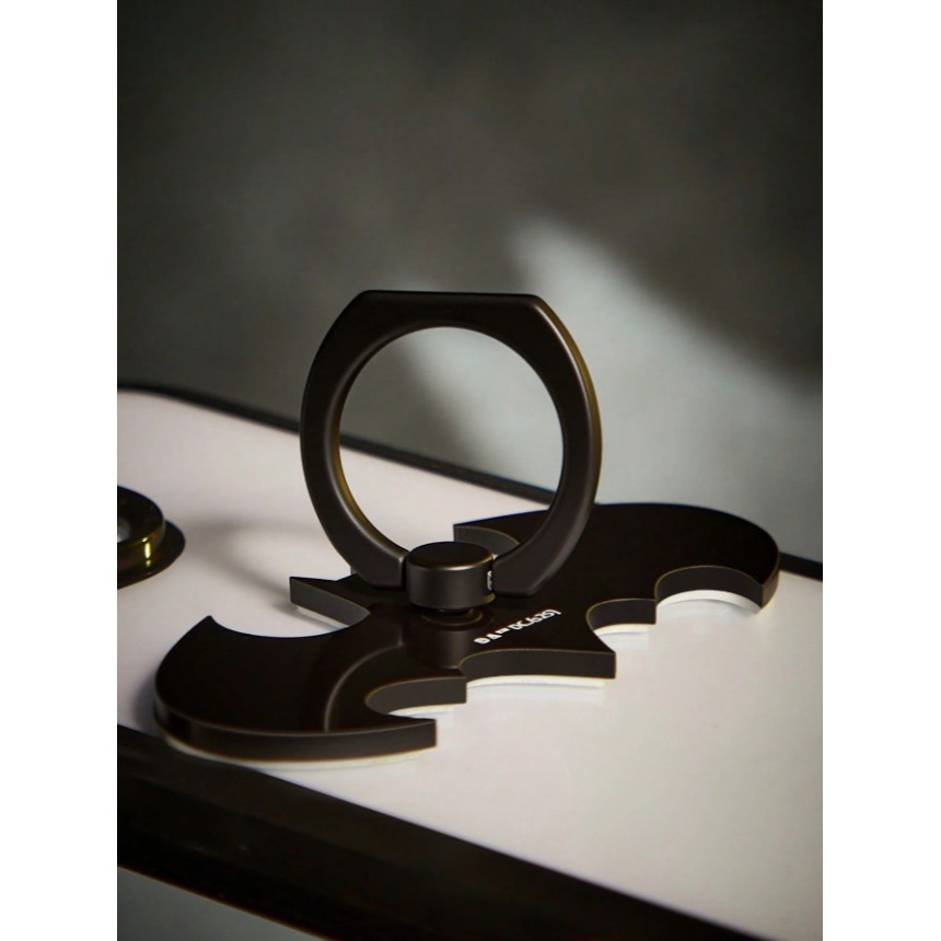 正版聯名 BATMAN蝙蝠俠 超級英雄黑色蝙蝠壓克力環扣 手機支架桌上型支架-細節圖4