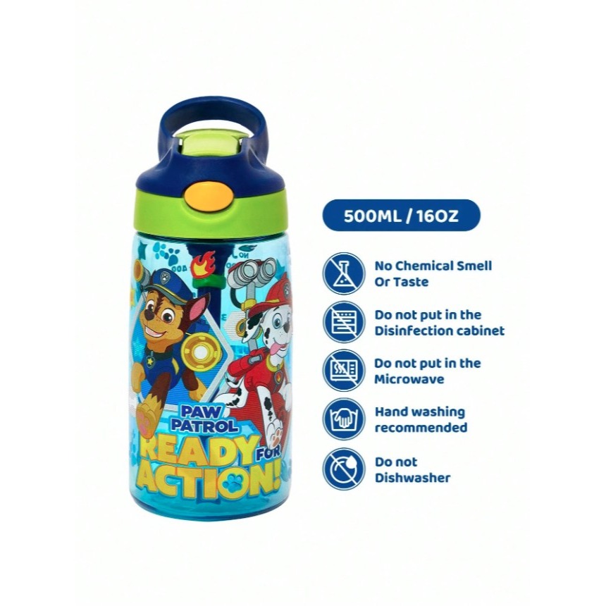 正版聯名 汪汪隊 PAW Patrol  500ml兒童水壺Tritan材質 防漏矽膠彈出式吸管冷水壺 不含BPA-細節圖8